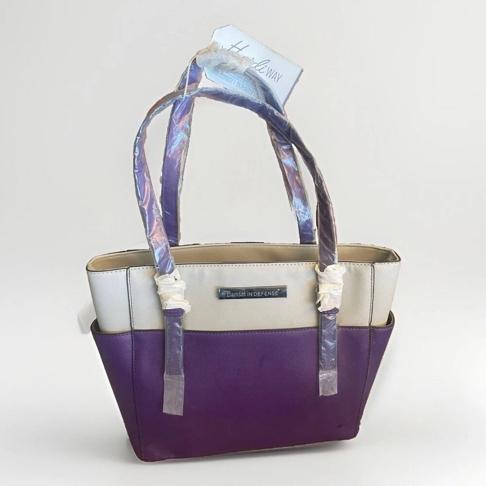 Damsel in Defense Heidi Way Concealed Carry Handbag Daphne Purple Gray NEW